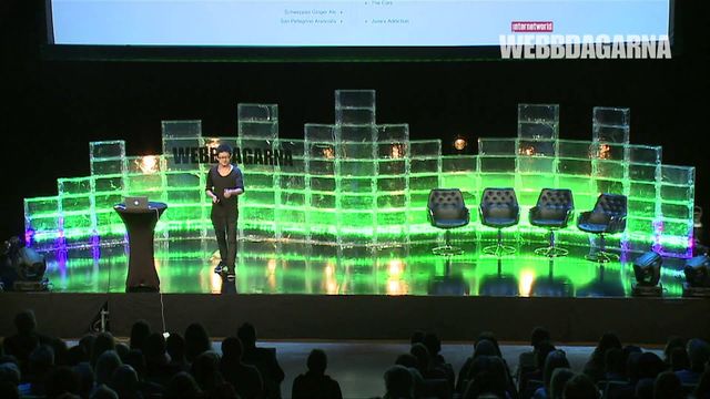 Hugo Liu delivering the Webbdagarna keynote in Stockholm